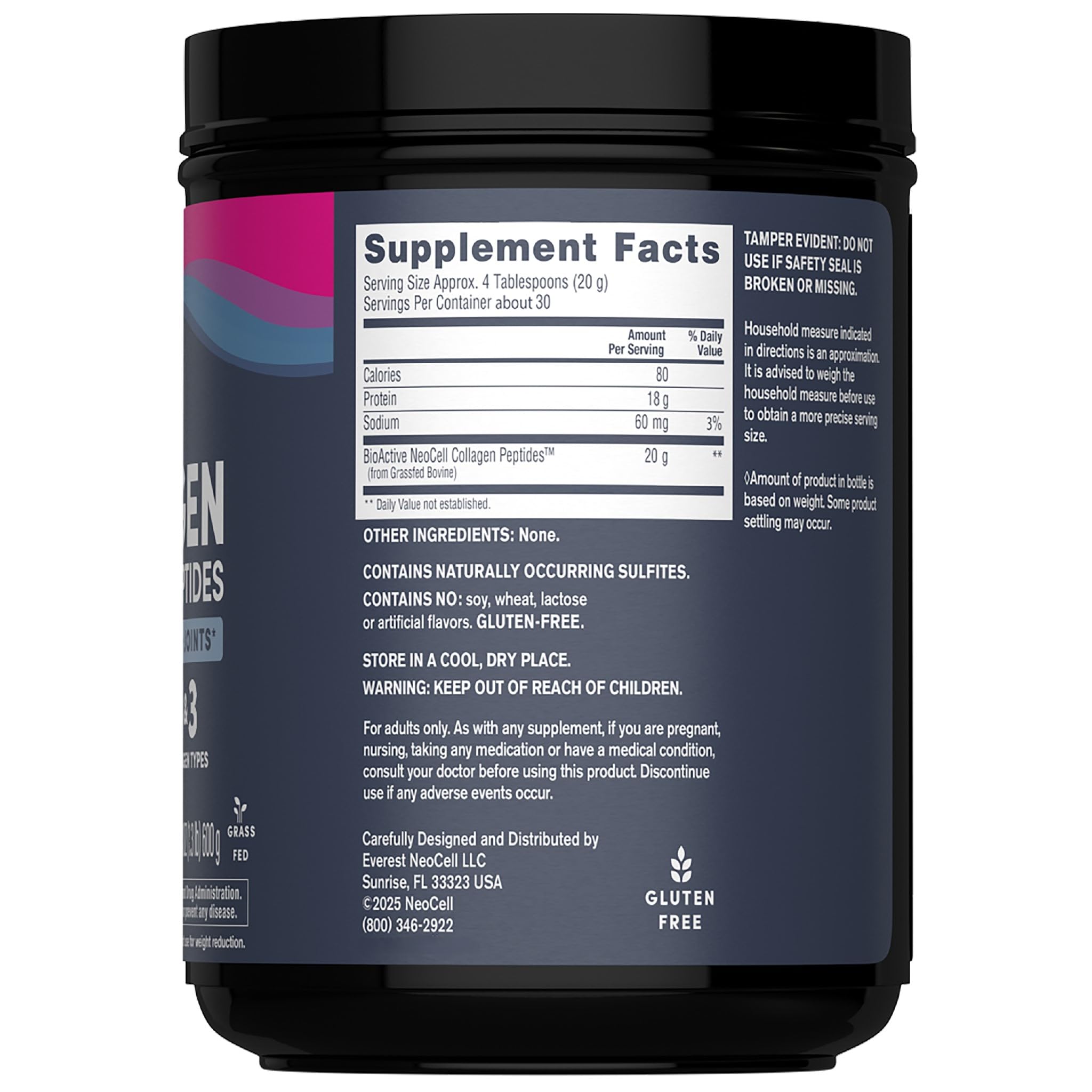 NeoCell Super Collagen Peptides Powder | 30 Servings | Unflavored | Types I & III | Grass Fed Bovine Supplement | Hair, Skin, & Nails | for Women and Men - Maple Wellness Supplements