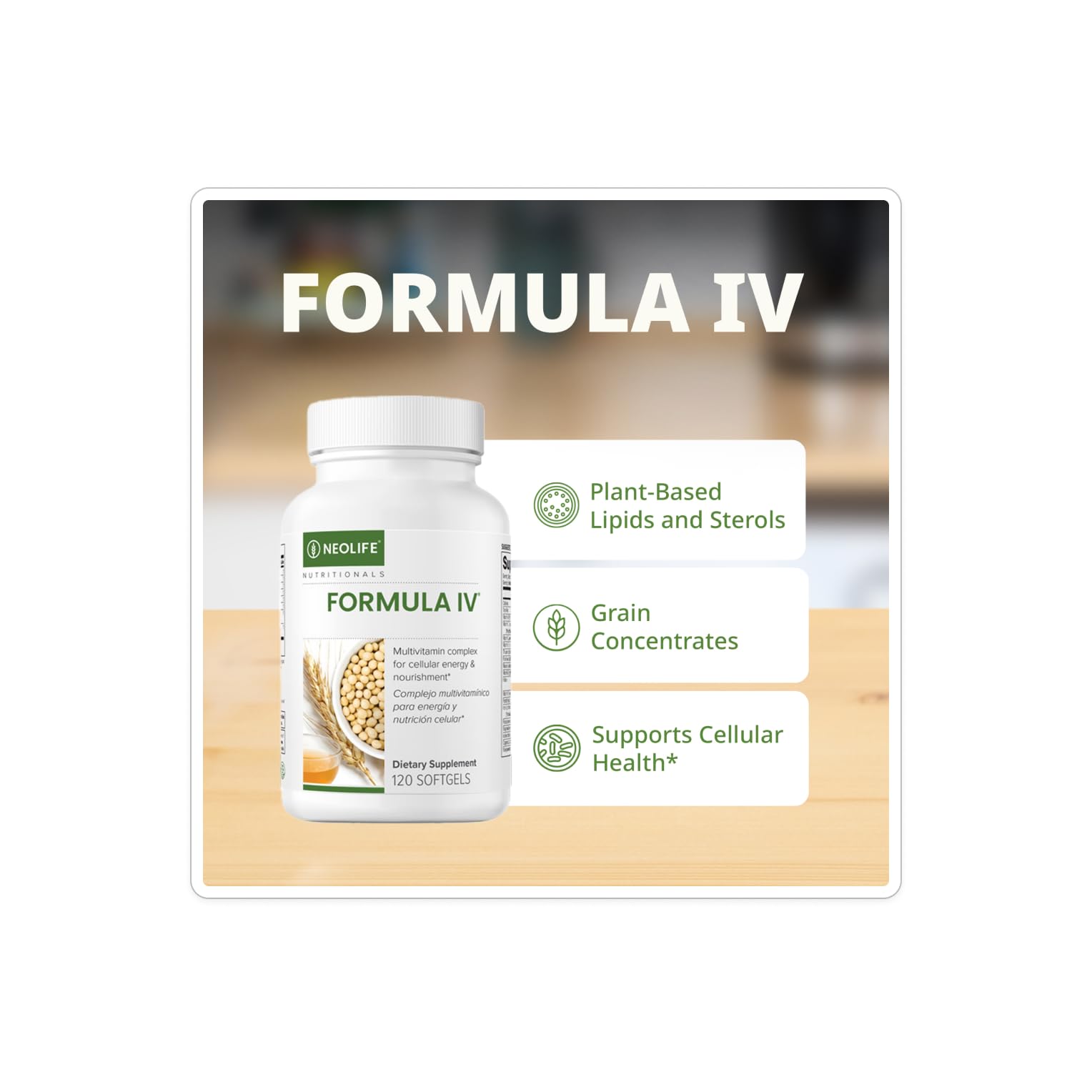 NeoLife - Formula IV Softgel - Vitamins A, C, D, E, B Complex, Multivitamins & Multi-Minerals, Multivitamin for Women & Men, TRE-EN-EN Grain Blend Supplements, Phyto Enzyme Blend - 120 Softgels - TrustMedUSA