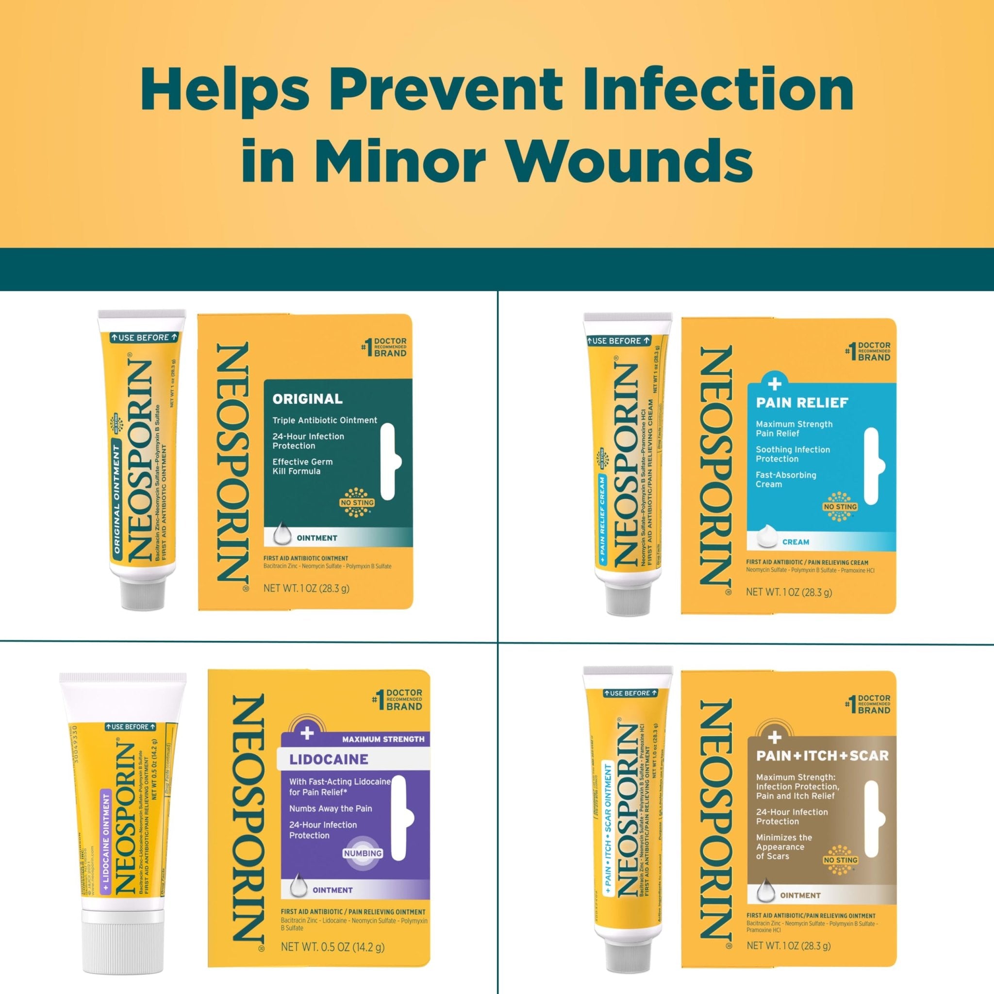 Neosporin + Maximum-Strength Pain Relief Dual Action Cream, First Aid Topical Antibiotic and Analgesic Cream for Soothing Infection Protection & Wound Care of Minor Cuts, Scrapes & Burns, 1 oz - Maple Wellness Supplements