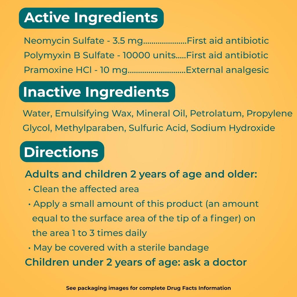 Neosporin + Maximum-Strength Pain Relief Dual Action Cream, First Aid Topical Antibiotic and Analgesic Cream for Soothing Infection Protection & Wound Care of Minor Cuts, Scrapes & Burns, 1 oz - Maple Wellness Supplements