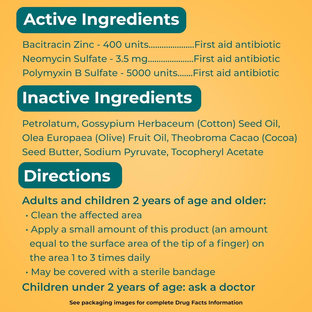 Neosporin Original First Aid Triple Antibiotic Ointment with Bacitracin Zinc for Infection Protection, Wound Care Treatment & Helps Minimize The Appearance of Scars for Minor Wounds, .5 oz - Maple Wellness Supplements
