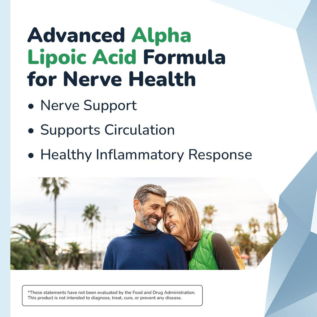 Nervala - Alpha Lipoic Acid 600mg - ALA Supplement Antioxidant for Nerve, Energy & Circulation Support- Extra Strength with Benfotiamine - Made in USA, Lab Tested - 30 Capsules, 1 Month Supply - TrustMedUSA