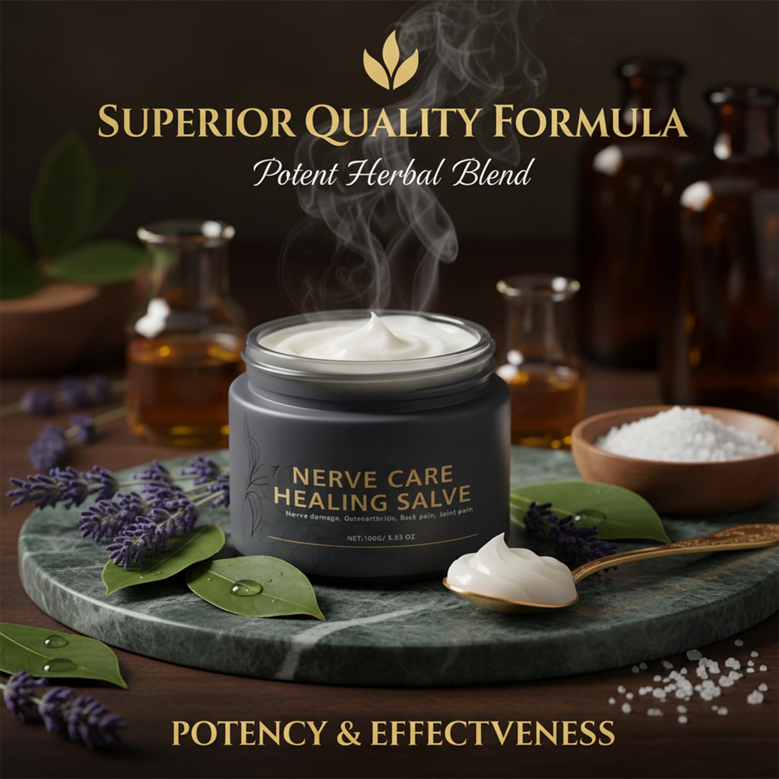 Nerve Care Healing Salve, Professional Neuro-Relief Cream - Use on Feet, Hands, Legs, and Joints to Calm Uncomfortable Sensations, 3.53 oz - TrustMedUSA