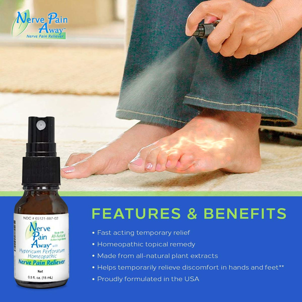 Nerve Pain Away – Homeopathic Topical Spray for Temporary Nerve Pain Relief in Hands and Feet - TrustMedUSA