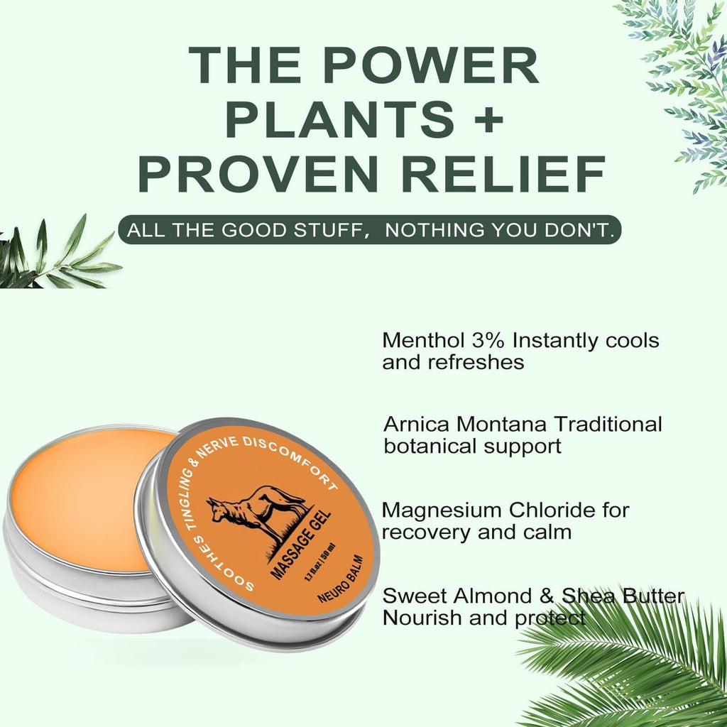 Nerve Relief Balm | Magnesium Neuro Balm for Neuropathy, Natural Joint Care Soothing Massage Cream, Arnica Oil, Camphor Blue, Chamomile Extract 50ml (2) - TrustMedUSA