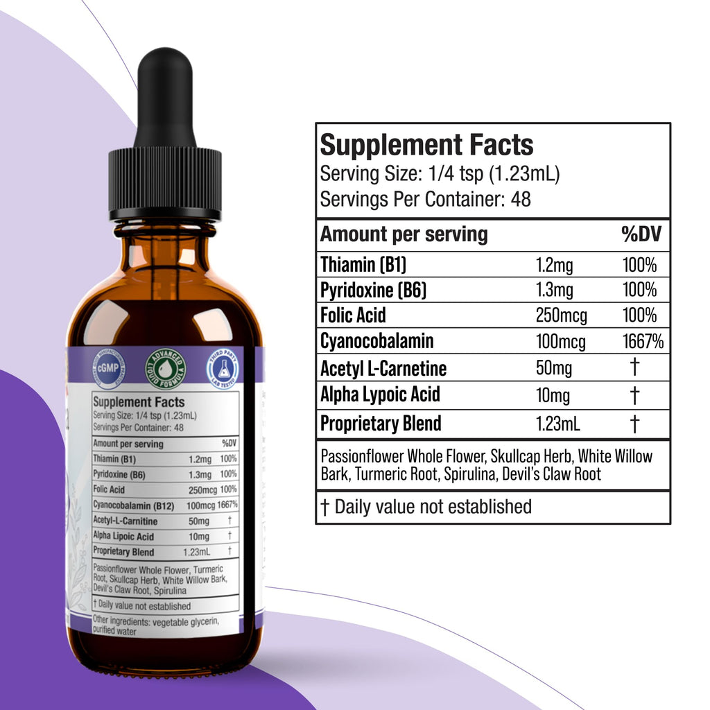 Nervestra - Nerve Health, with Alpha Lipoic Acid, to Bolster Nerve Health and Support Healthy Nerve Function - Alpha Lipoic Acid, Vitamin B6, White Willow Bark Turmeric Passionflower & More! - TrustMedUSA