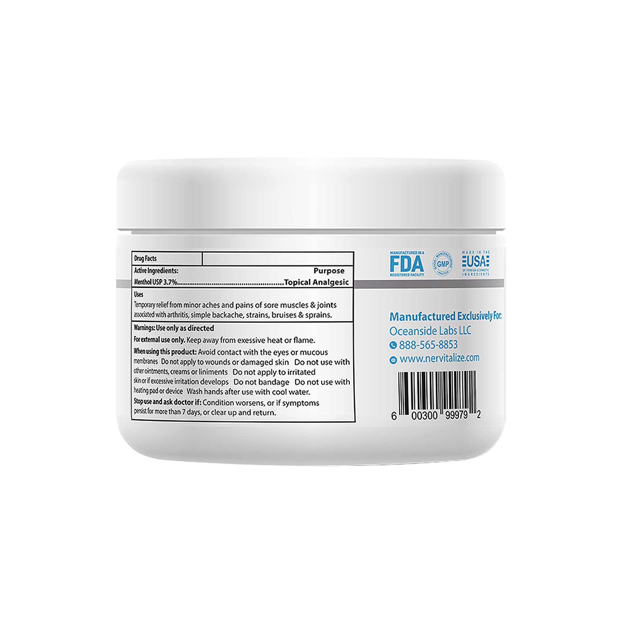Nervitalize Fast Acting Nerve Pain Relief Cream Maximum Strength Formula - 3 fl oz - Helps Provide Neuro Pain Relief and Deep Nerve Nourishment to Support Normal Nerve Function - Made in The USA - TrustMedUSA