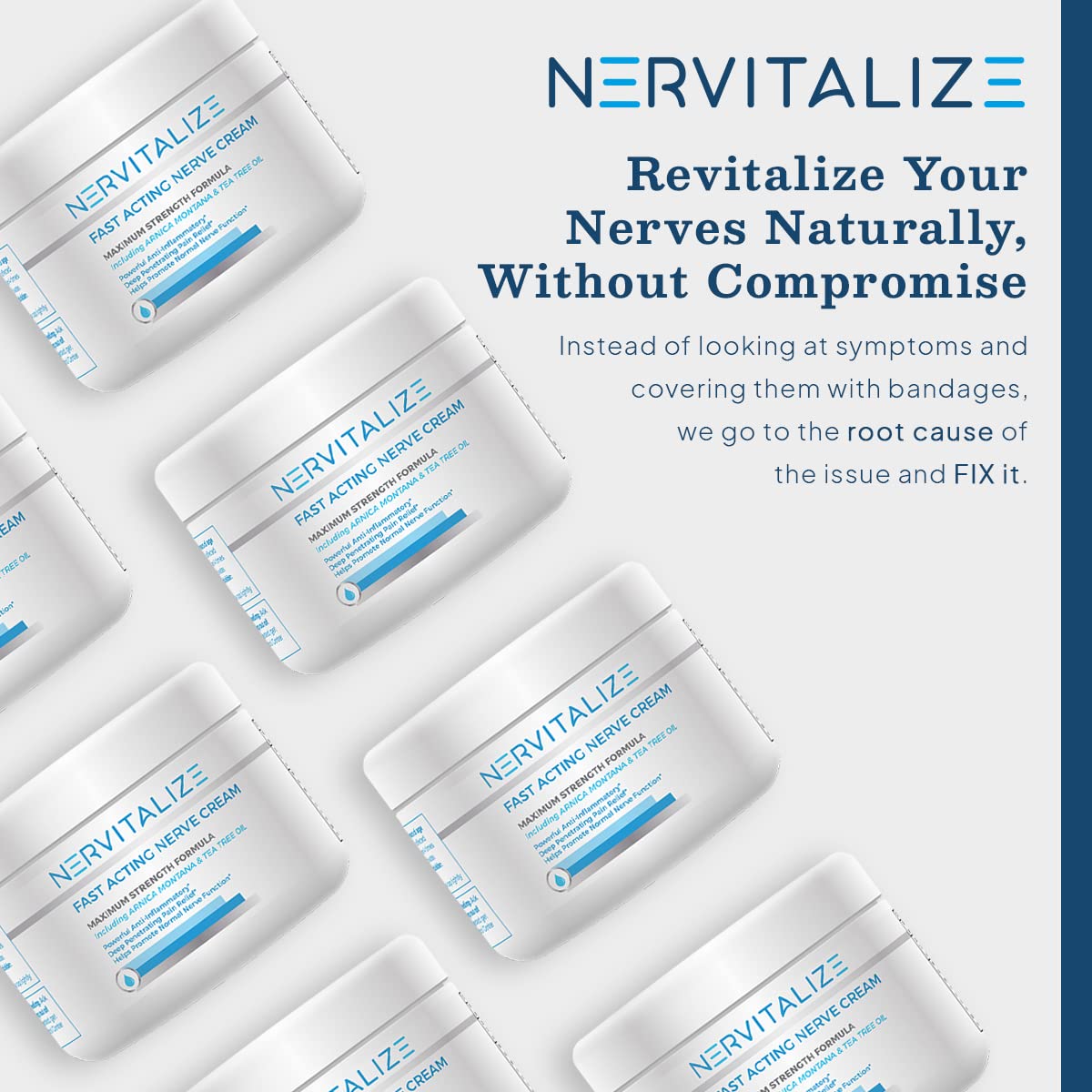 Nervitalize Fast Acting Nerve Pain Relief Cream Maximum Strength Formula - 3 fl oz - Helps Provide Neuro Pain Relief and Deep Nerve Nourishment to Support Normal Nerve Function - Made in The USA - TrustMedUSA