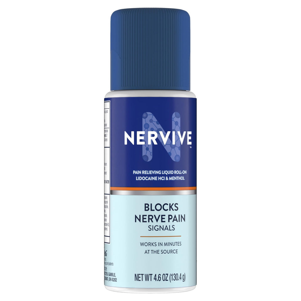 Nervive Pain Relieving Roll On, Lidocaine Roll On, Nervive Pain Relief, Lidocaine Topical, Foot Pain, Leg Pain, Hand Pain, Max Strength Formula, 4.6oz - TrustMedUSA