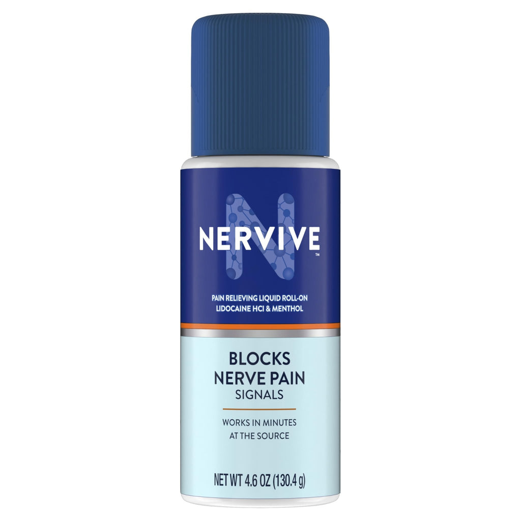 Nervive Pain Relieving Roll On, Lidocaine Roll On, Nervive Pain Relief, Lidocaine Topical, Foot Pain, Leg Pain, Hand Pain, Max Strength Formula, 4.6oz - TrustMedUSA