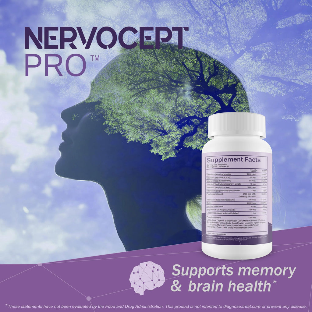 Nervocept Pro - Our Best Nerve Support Capsules - Lions Mane, Magnesium, Vitamin B For Nerve Repair - Vitamin D for Nerves - Lions Mane Memory & Nerve Support - Vitamin B12 Nerve Support - TrustMedUSA