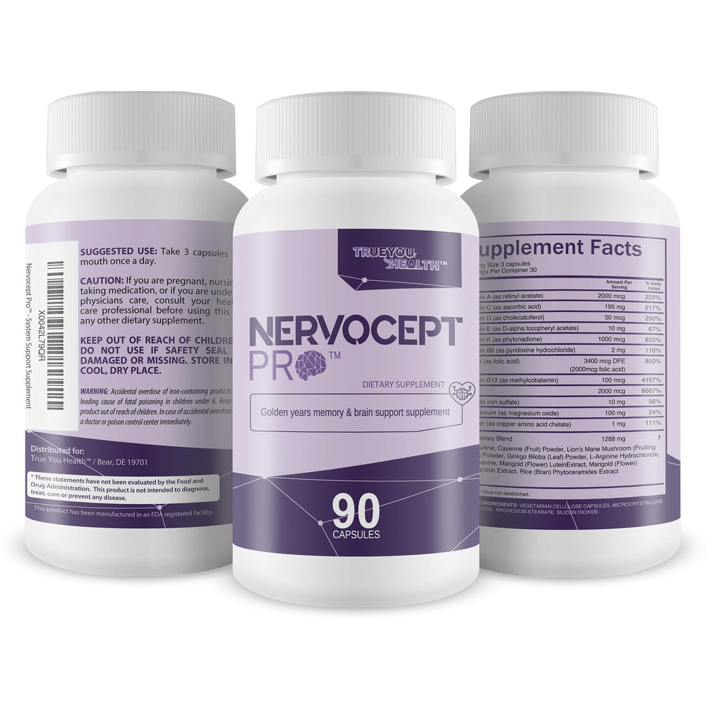 Nervocept Pro - Our Best Nerve Support Capsules - Lions Mane, Magnesium, Vitamin B For Nerve Repair - Vitamin D for Nerves - Lions Mane Memory & Nerve Support - Vitamin B12 Nerve Support - TrustMedUSA