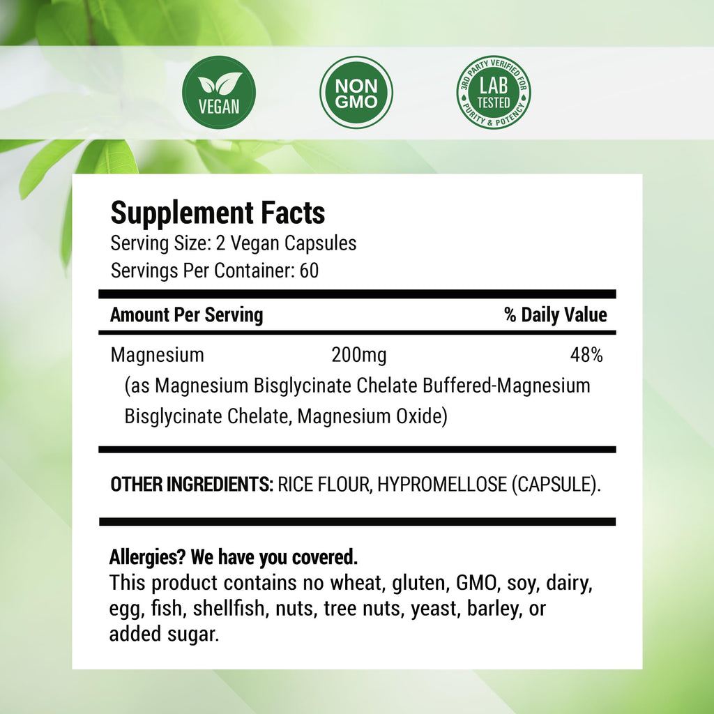 Nested Naturals Magnesium Glycinate Chelate - 200mg Chelated Magnesium Supplement for Muscle Cramps, Relaxation, & Sleep Support - 100% Albion TRACCS Buffered - TrustMedUSA