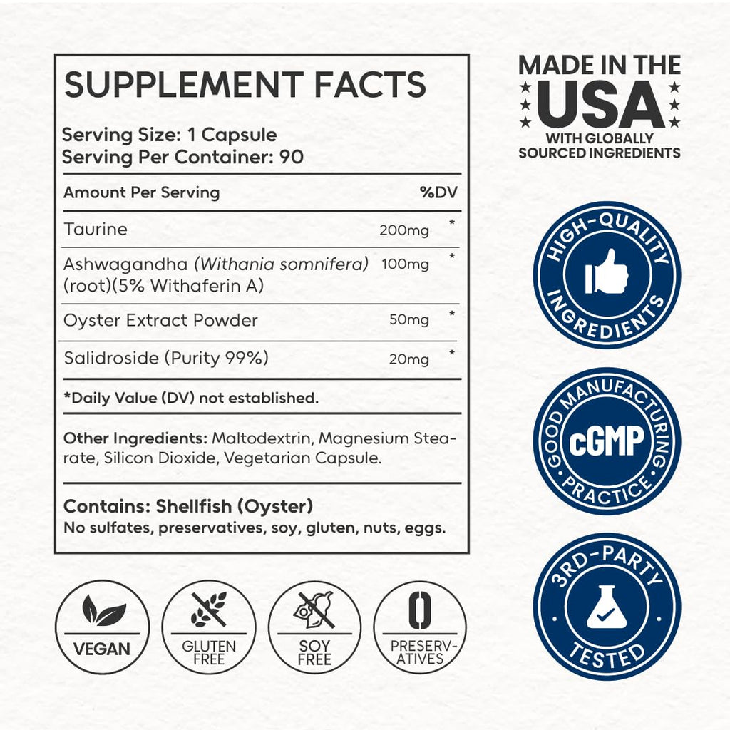 NEUMINA Men's Energy & Immune Complex, Energy Production, Fatigue Relief, Stress Support, Immune Health, Non-GMO, Made in USA, 90 Servings - TrustMedUSA