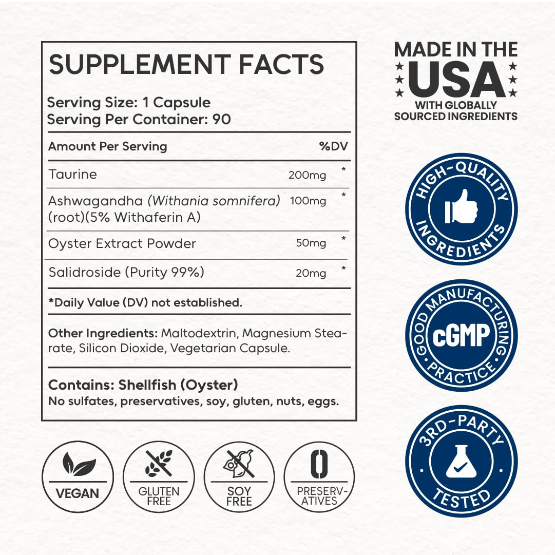 NEUMINA Men's Energy & Immune Complex, Energy Production, Fatigue Relief, Stress Support, Immune Health, Non-GMO, Made in USA, 90 Servings - TrustMedUSA