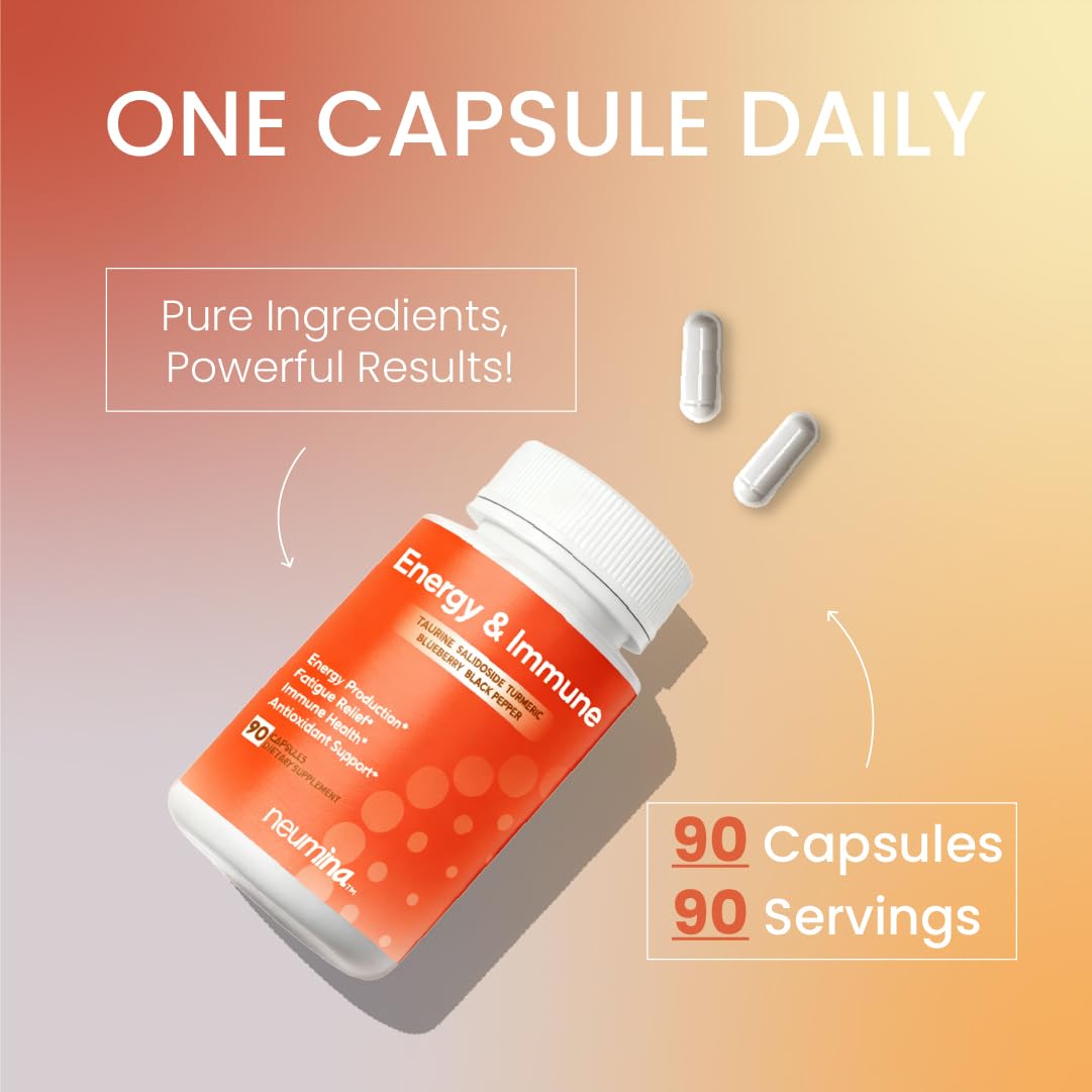 NEUMINA Women's Energy & Immune Complex, Energy Production, Fatigue Relief, Immune Health, Antioxidant Support, Vegan, Non-GMO, Made in USA, 90 Servings - Maple Wellness Supplements