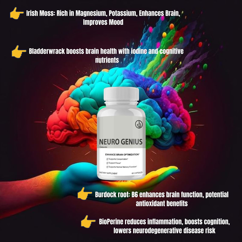 Neuro Genius Advanced Cognitive Support Supplement to uplock Brain Potential - TrustMedUSA