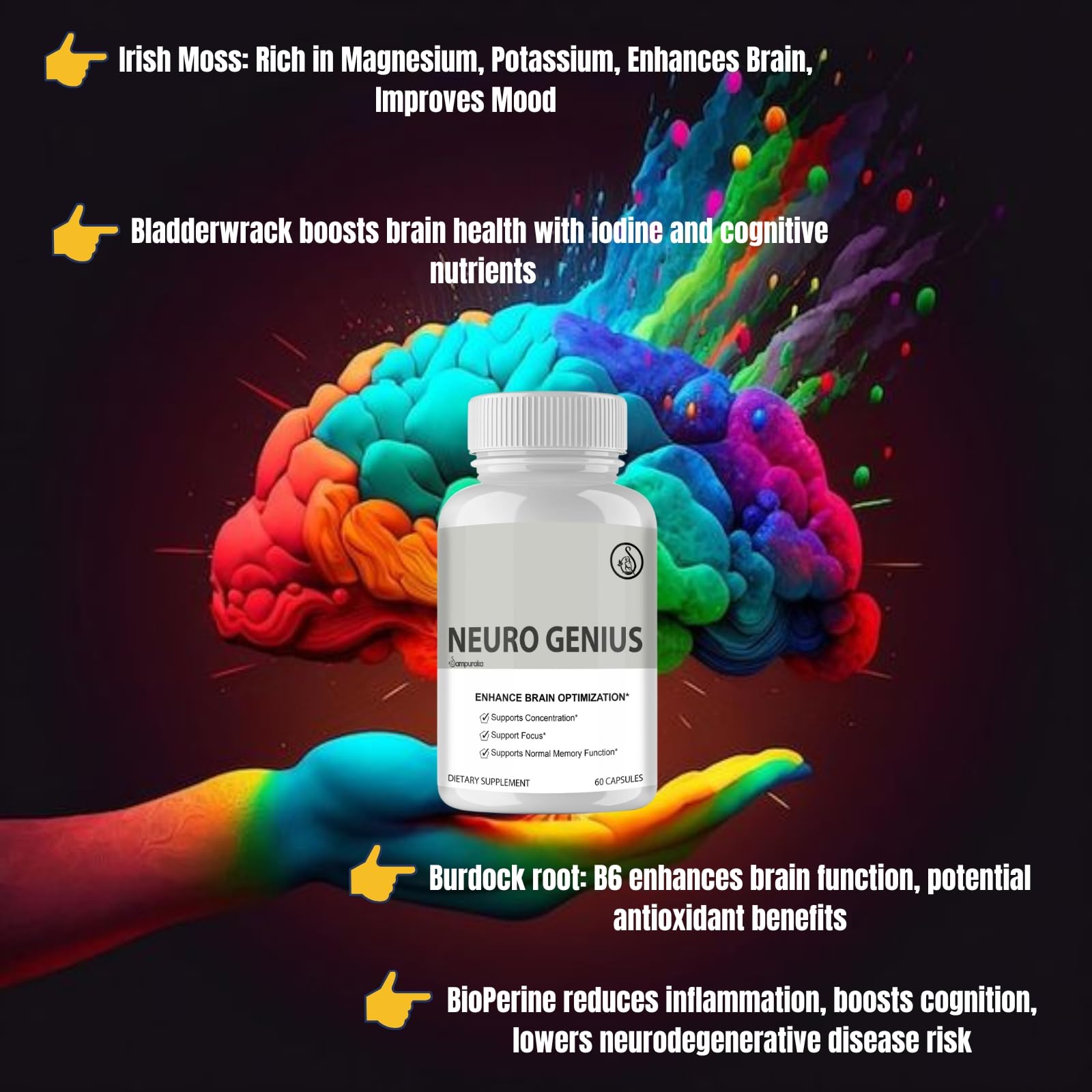 Neuro Genius Advanced Cognitive Support Supplement to uplock Brain Potential - TrustMedUSA