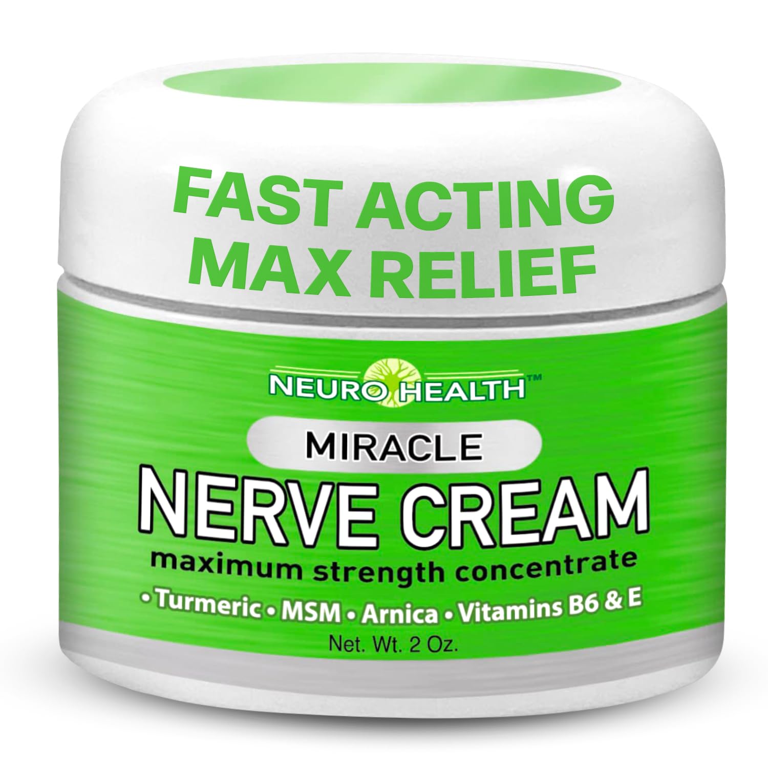 Neuro Health Miracle Nerve Cream - Maximum Strength - Turmeric and Arnica Blend for Neuropathy Discomfort Relief - Soothing Foot & Hand Formula with MSM, B6, E - Made in USA - TrustMedUSA