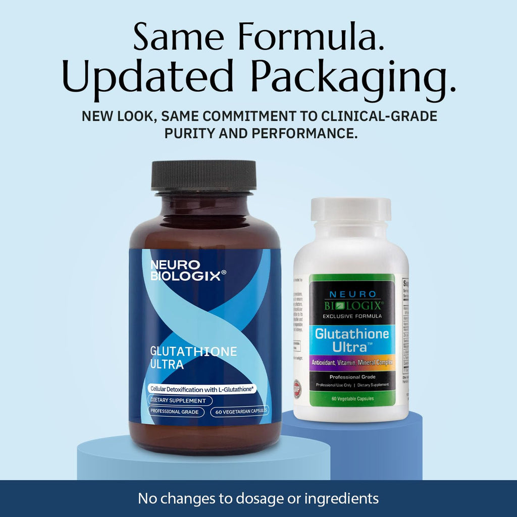 Neurobiologix Glutathione Ultra, L-Glutathione Antioxidant Complex with Vitamin C, A, B2, B6, Zinc, Selenium, Manganese, Taurine & Quercetin for Cellular Health, Gluten Free, 60 Vegetarian Capsules - TrustMedUSA