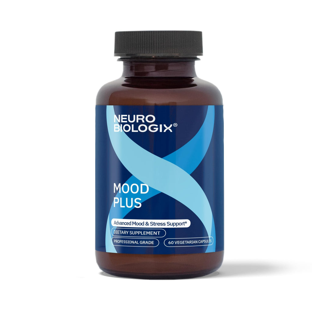 Neurobiologix Mood Plus for Men and Women, Mood & Stress Support Supplement with GABA, 5-HTP, Ashwagandha, Magnesium & Chamomile for Emotional Balance, Relaxation & Serotonin Support, 60 Capsules - TrustMedUSA