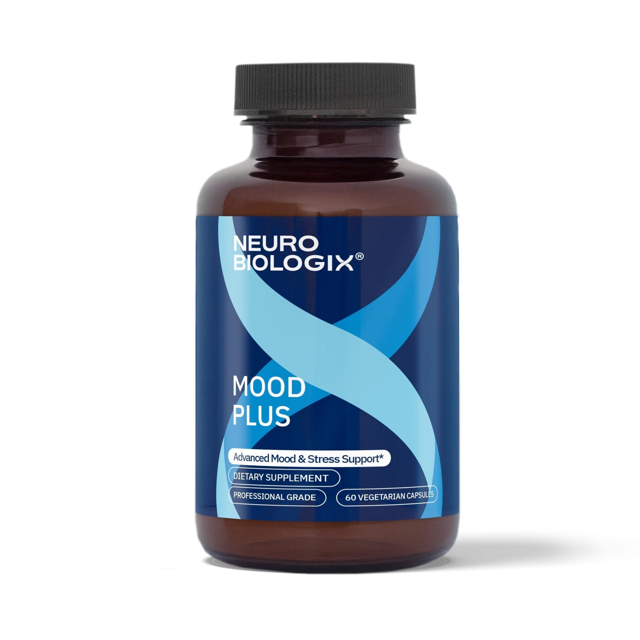 Neurobiologix Mood Plus for Men and Women, Mood & Stress Support Supplement with GABA, 5-HTP, Ashwagandha, Magnesium & Chamomile for Emotional Balance, Relaxation & Serotonin Support, 60 Capsules - TrustMedUSA