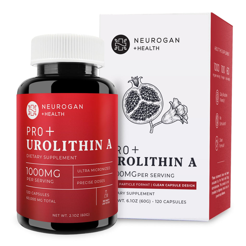 Neurogan Urolithin A PRO Capsules - 1000mg, 120 Ct - Advanced Cellular Health, Post Biotic Supplements - Ultra Micronized Urolithin A Supplement, Sourced from Pomegranate Extract - TrustMedUSA