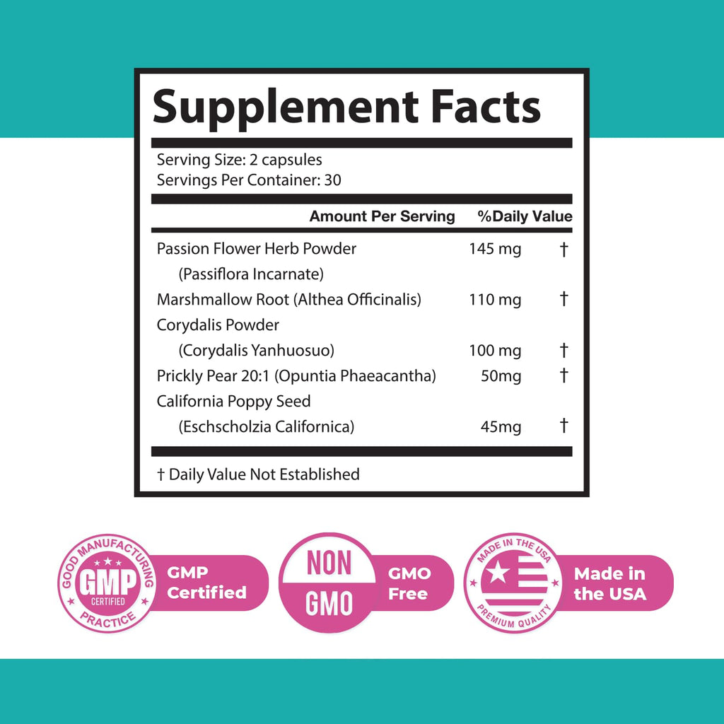 NeuroMax – Natural Herbal Blend with Passion Flower, Marshmallow Root & California Poppy – Non-GMO, Easy-to-Take Capsules, Made in USA, GMP Certified Facility - 60 Capsules, 1 Month Supply - TrustMedUSA