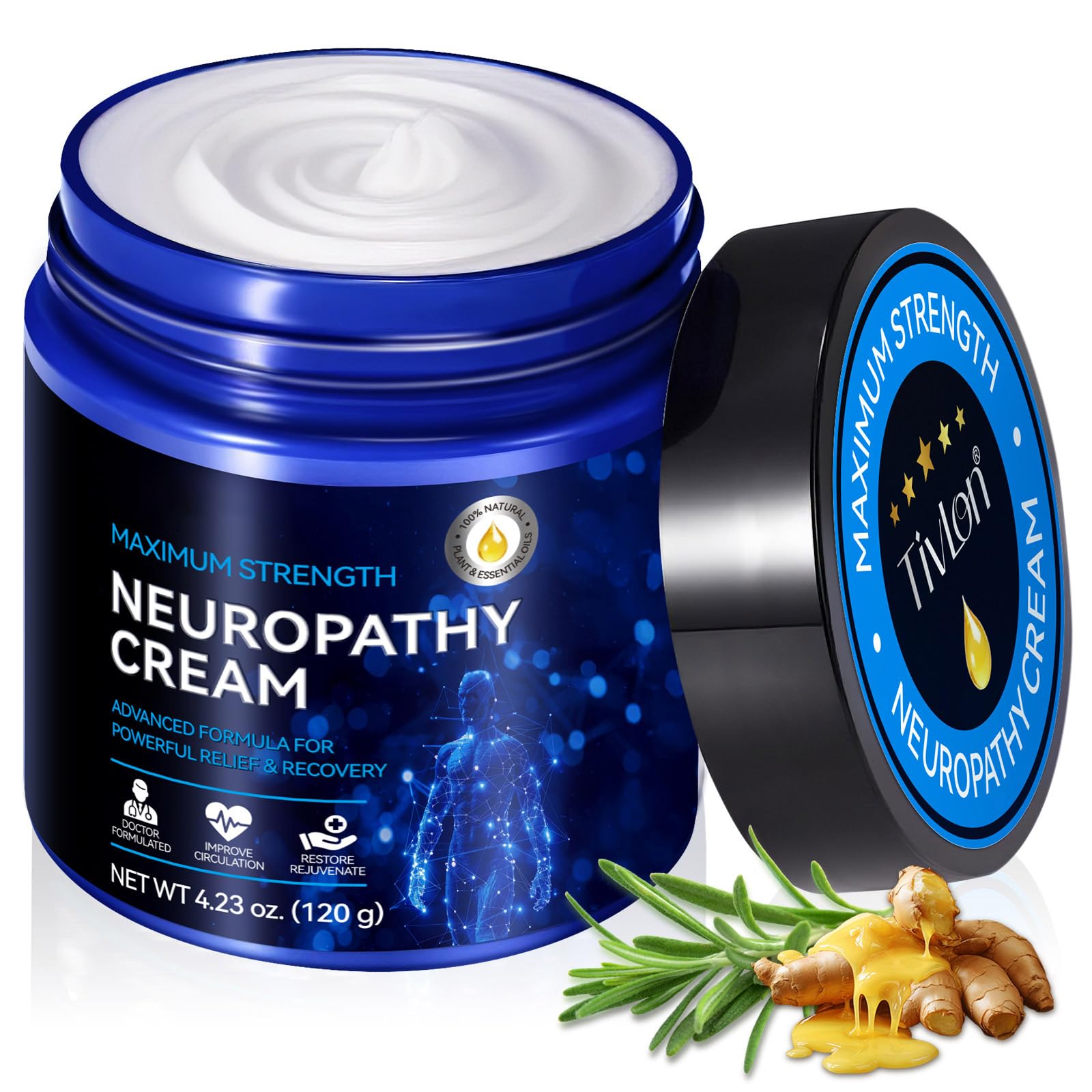 Neuropathy Cream Extra Strength 120g, Neuropathy Nerve Pain Relief Cream Contains Arnica, Vitamin B6 & Lavender, Deep Soothing & Moisturizing - TrustMedUSA