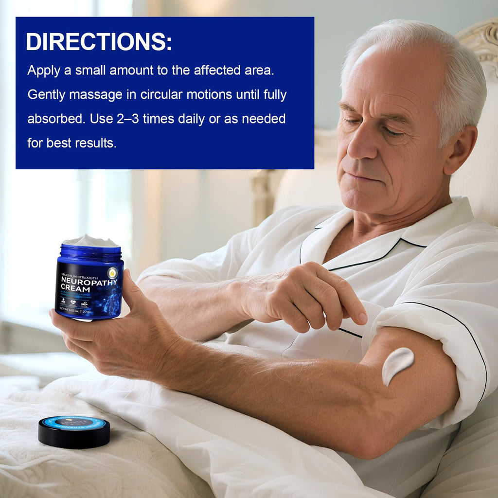 Neuropathy Cream Extra Strength 120g, Neuropathy Nerve Pain Relief Cream Contains Arnica, Vitamin B6 & Lavender, Deep Soothing & Moisturizing - TrustMedUSA