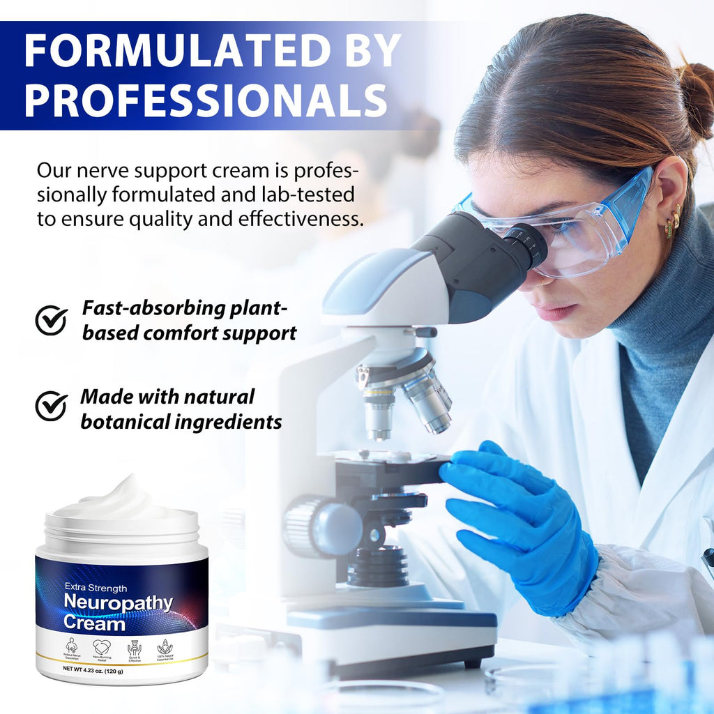 Neuropathy Cream for Feet, Legs & Hands – Lightweight, Plant-Based Formula with Cooling Comfort, 120g - TrustMedUSA