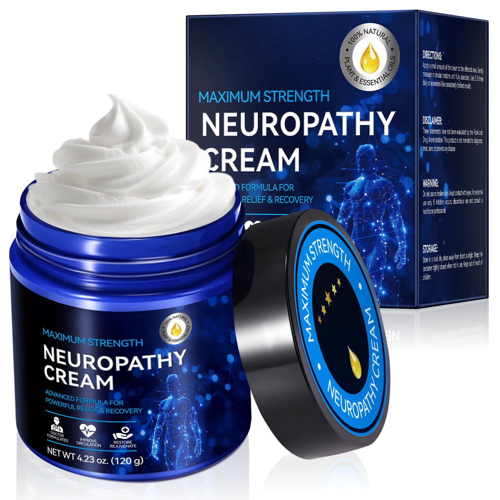 Neuropathy Cream for Feet, Legs & Hands – Lightweight, Plant-Based Formula with Cooling Comfort, 4 oz - TrustMedUSA