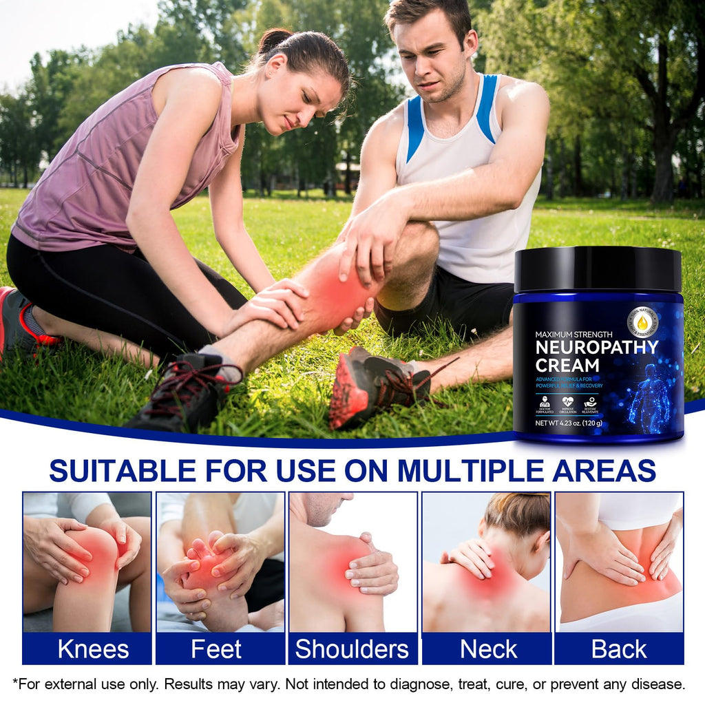 Neuropathy Cream for Feet, Legs & Hands – Lightweight, Plant-Based Formula with Cooling Comfort, 4 oz - TrustMedUSA