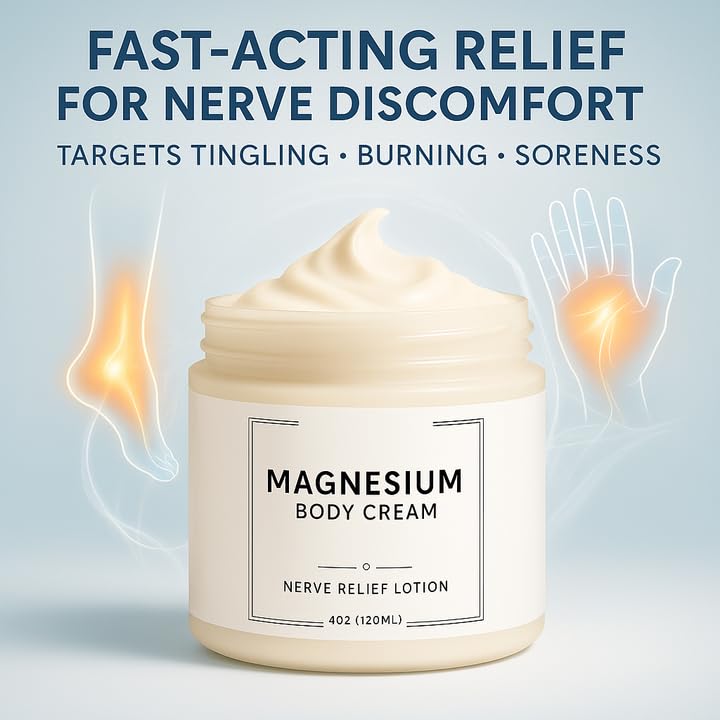 Neuropathy Cream | Nerve Relief Lotion for Feet, Legs & Hands | Magnesium Chloride with Aloe Vera Extract | Non-Greasy Formula for Day & Night Use | Thoughtful Gift for Mama, Dad, Men & Women (1) - TrustMedUSA