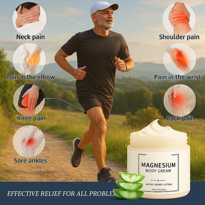Neuropathy Cream | Nerve Relief Lotion for Feet, Legs & Hands | Magnesium Chloride with Aloe Vera Extract | Non-Greasy Formula for Day & Night Use | Thoughtful Gift for Mama, Dad, Men & Women (1) - TrustMedUSA