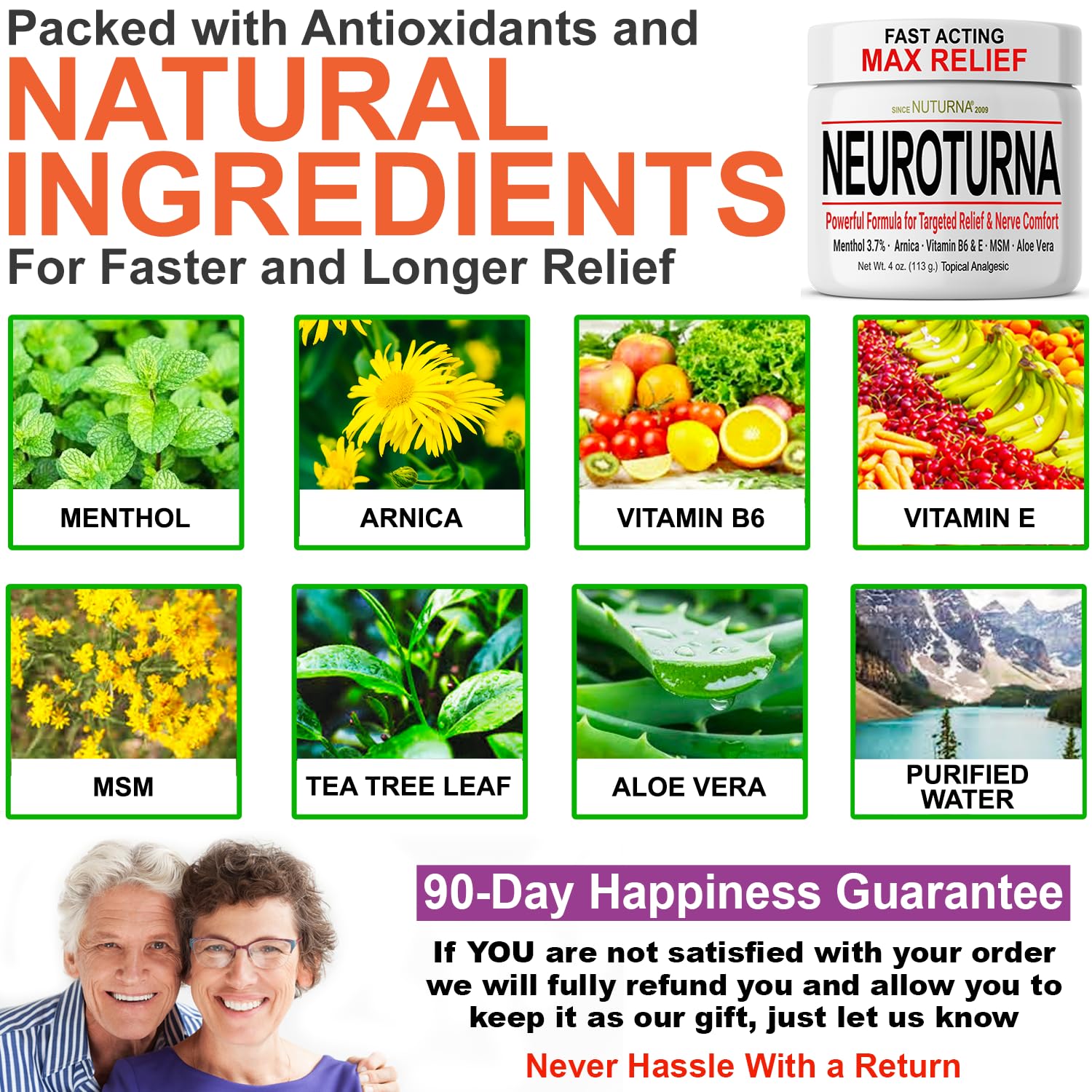 Neuropathy Nerve Cream - Fast Acting for Feet Hands Legs Toes - Ultra Strength Menthol, Arnica, Aloe Vera, MSM, Natural Soothing Nerve Comfort - Extra Large 8 oz - TrustMedUSA