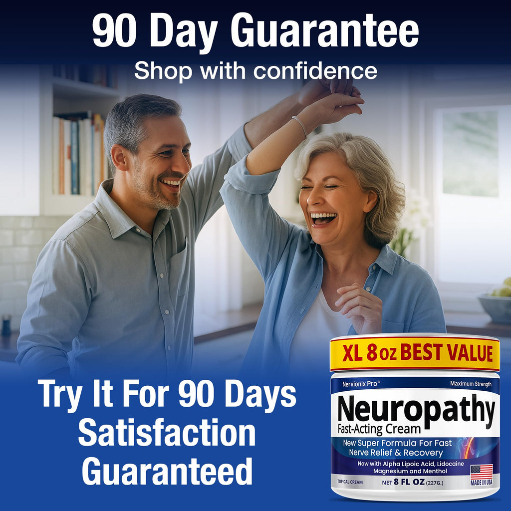 Neuropathy Nerve Relief Cream – Extra Large 8 oz – Maximum Strength for Feet Hands Legs Toes Back – Natural Ingredients Arnica Aloe Vera MSM Vitamins – Fast-Acting Soothing Relief – Super Value 8 oz - TrustMedUSA