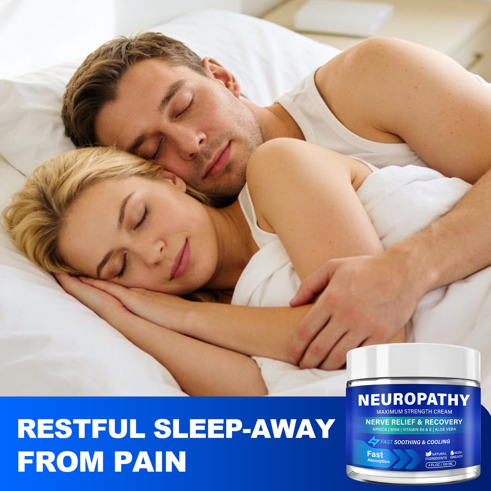 Neuropathy Nerve Relief Cream, Large 4 Oz, Nerve Savior for Neuropathy-Maximum Strength for Feet, Hands, Legs ＆ Toes, Neuropathy Cream with Arnica, Vitamin B6, Aloe Vera ＆ MSM, 120 ml - TrustMedUSA