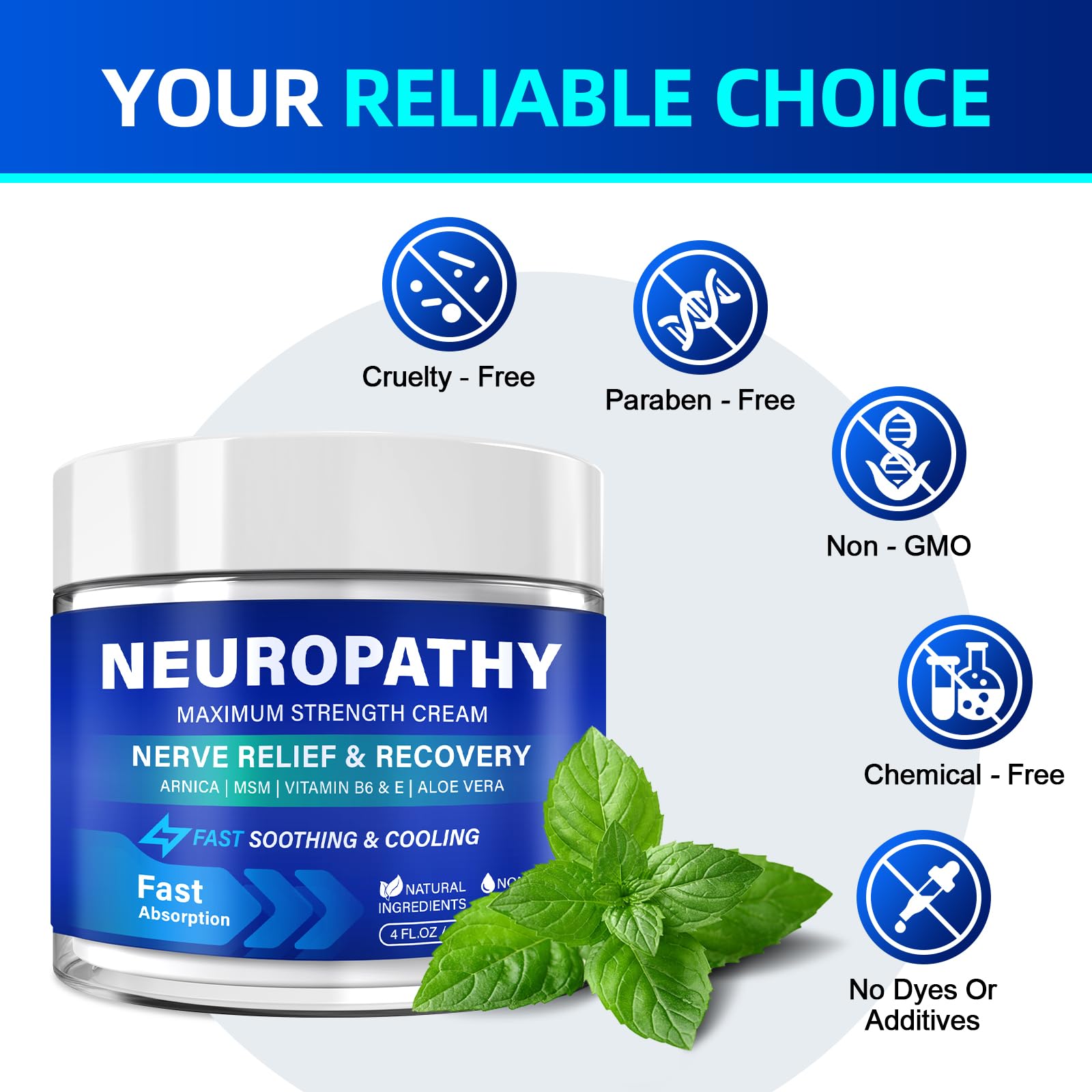 Neuropathy Nerve Relief Cream, Large 4 Oz, Nerve Savior for Neuropathy-Maximum Strength for Feet, Hands, Legs ＆ Toes, Neuropathy Cream with Arnica, Vitamin B6, Aloe Vera ＆ MSM, 120 ml - TrustMedUSA