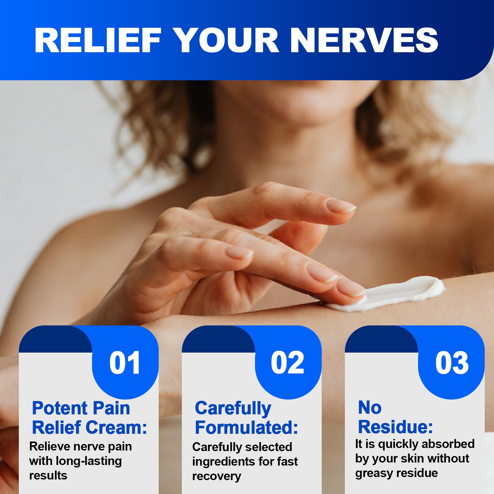 Neuropathy Nerve Relief Cream, Large 4 Oz, Nerve Savior for Neuropathy-Maximum Strength for Feet, Hands, Legs ＆ Toes, Neuropathy Cream with Arnica, Vitamin B6, Aloe Vera ＆ MSM, 120 ml - TrustMedUSA
