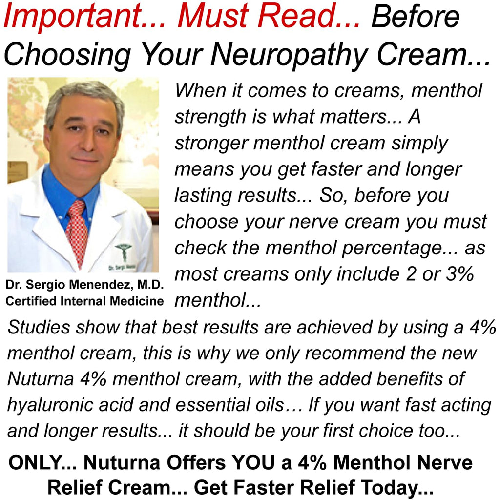 Neuropathy Nerve Relief Cream - Premium Nerve Cream 3X Action for Targeted Relief and Soothing Nerve Comfort - Maximum Strength with 4% Menthol, MSM for Feet Hands Legs Toes & Back - Extra Large 6 Oz - TrustMedUSA