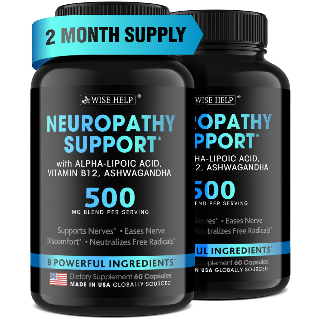 Neuropathy Support Natural Nerve Discomfort Relief - Made in USA - Nerve Antioxidant for Trigeminal Neuralgia, Diabetic & Peripheral Neuropathy - Hands, Neck, Feet & Toes Treatment Formula - Pack of 2 - TrustMedUSA