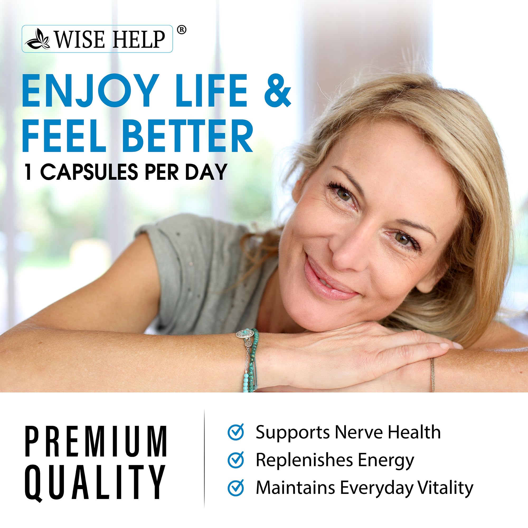 Neuropathy Support Natural Nerve Discomfort Relief - Made in USA - Nerve Antioxidant for Trigeminal Neuralgia, Diabetic & Peripheral Neuropathy - Hands, Neck, Feet & Toes Treatment Formula - 60 Caps - TrustMedUSA