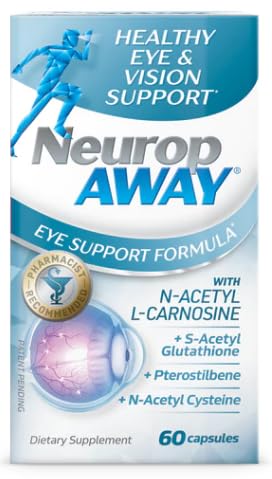 NeuropAWAY Eye Support Supplement 60CT with Lutein N-Acetyl L-Carnosine S-Acetyl Glutathione N-Acetyl Cystiene Pterostilbene Lycopene Zeaxanthin to Support Healthy Vision, Helps Blurry and Dry Eyes - TrustMedUSA