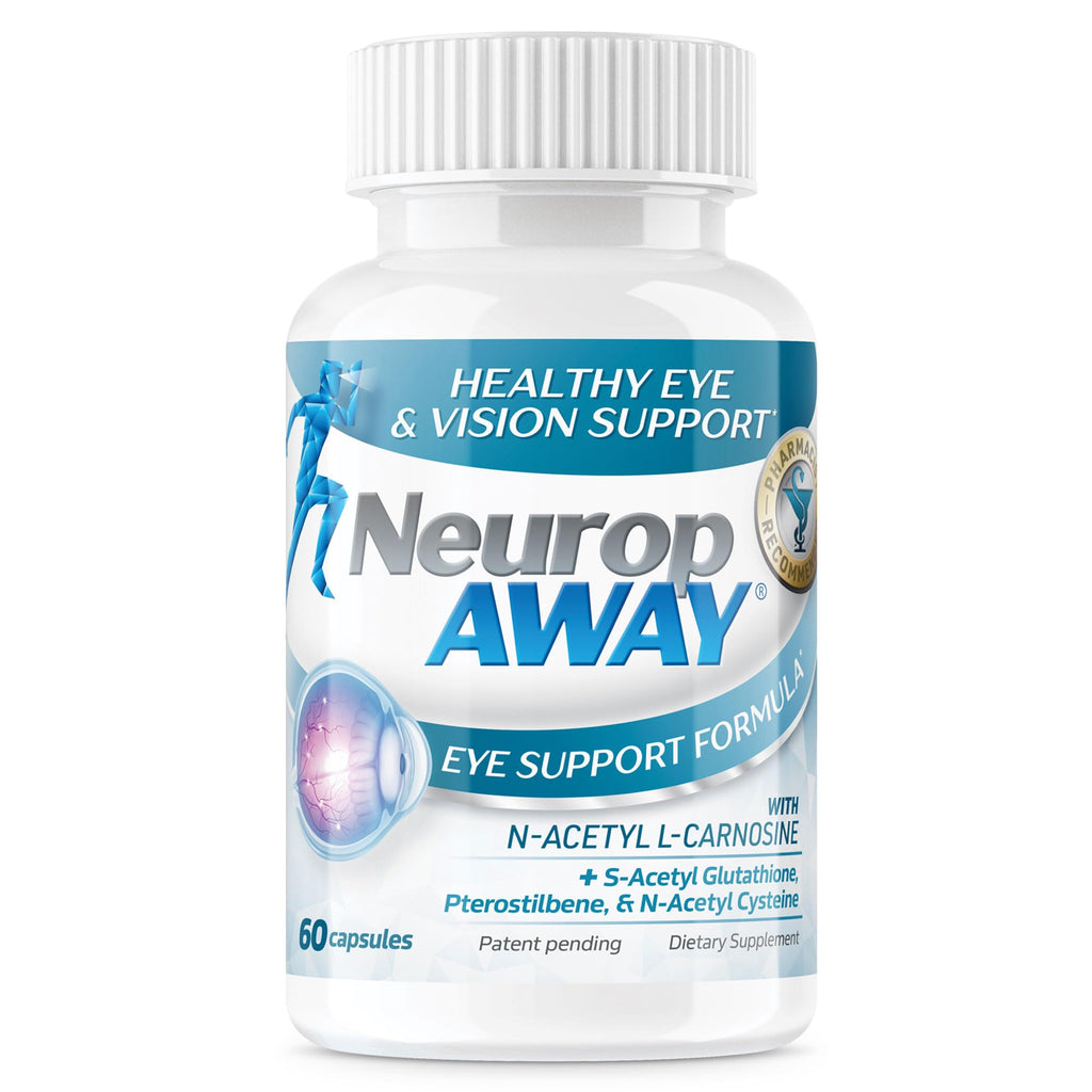 NeuropAWAY Eye Support Supplement 60CT with Lutein N-Acetyl L-Carnosine S-Acetyl Glutathione N-Acetyl Cystiene Pterostilbene Lycopene Zeaxanthin to Support Healthy Vision, Helps Blurry and Dry Eyes - TrustMedUSA