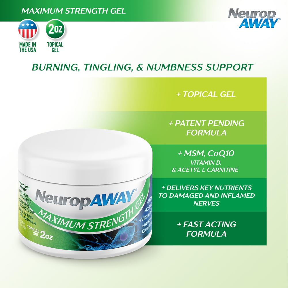 NeuropAWAY® Maximum Strength Gel, for Nerve discomfort, Burning, Tingling, and Numbness 2oz - TrustMedUSA