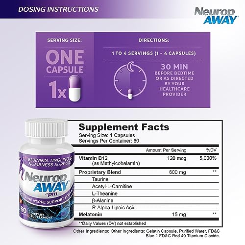 NeuropAWAY Nerve Support PM | 60 Capsules - TrustMedUSA