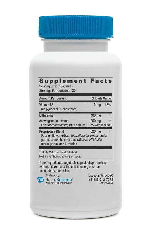 Neuroscience Alpha GABA Supplements - Mood Support Capsules with GABA & L-Theanine - Calming Supplements for Adults for Day or Night Anxiousness (90 ct) - TrustMedUSA