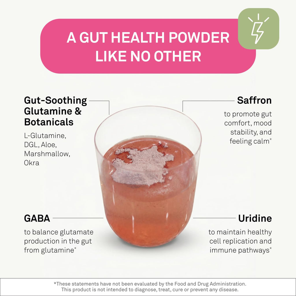 NeuroScience Gut Brain Align Powder - L-Glutamine Powder for Gut Health and Stress Support - Glutamine, GABA, Saffron, - TrustMedUSA