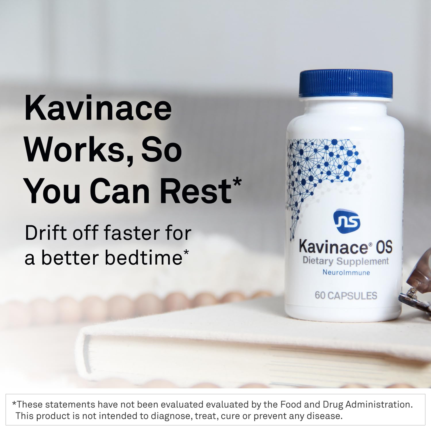 Neuroscience Kavinace OS - Sleep Aid Formula with Melatonin 5mg + L-Theanine - Nighttime Cellular Health Blend for Sleep Efficiency and Immune Support (60 Capsules) - TrustMedUSA